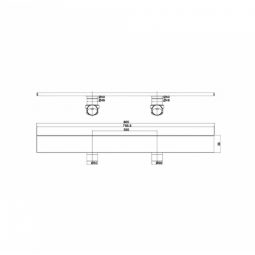 Душевой трап MAGdrain JXC 800 Q50-О черный матовый 55*800 мм